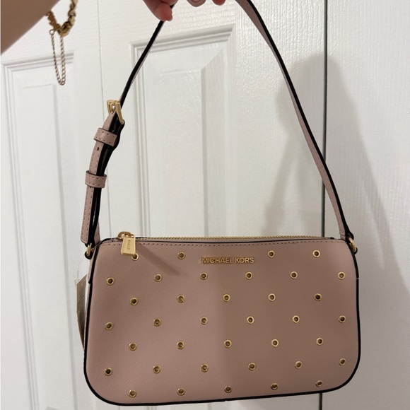Michael Kors Handbags - Michael Kors Pink Shoulder Bag with Gold Accents